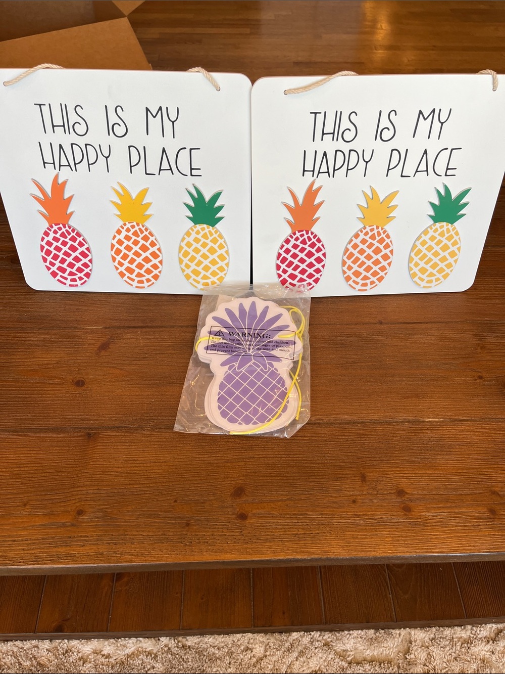 NWT This Is My Happy Place Pineapple Wall Signs plus Banner